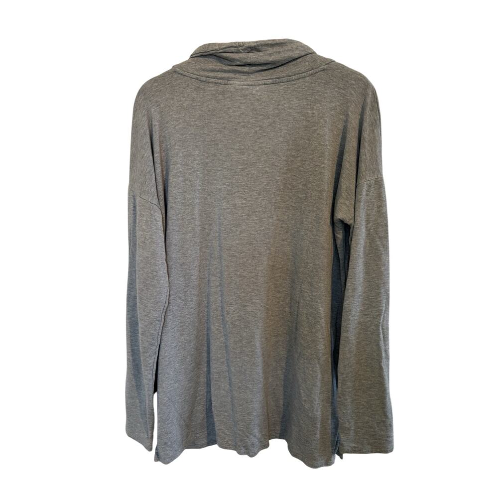 PureJill Eco-Terry Cowl Neck Tunic SIze Medium Gray Minimalist Comfy Pockets - Picture 2 of 5